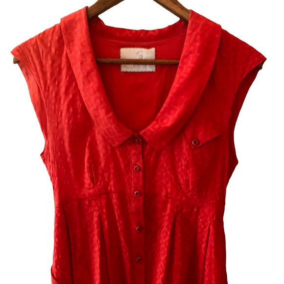 Anthropologie 9 HI 5 St CL Dress Hi-Low 100% Cotton - Picture 1 of 11